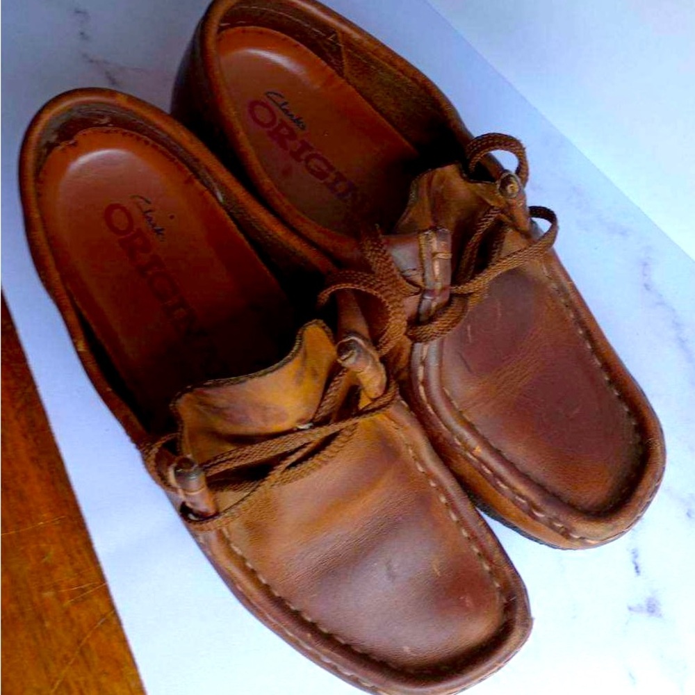CLARKS Originals Wallabee 38257 Brown Leather Casual Shoes Size 6M